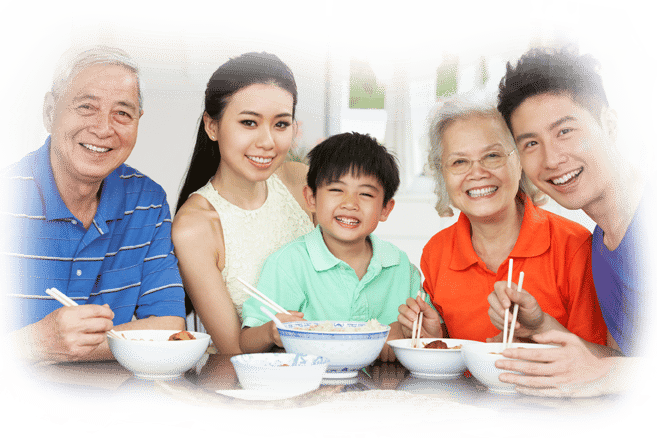 family eating healthy meals